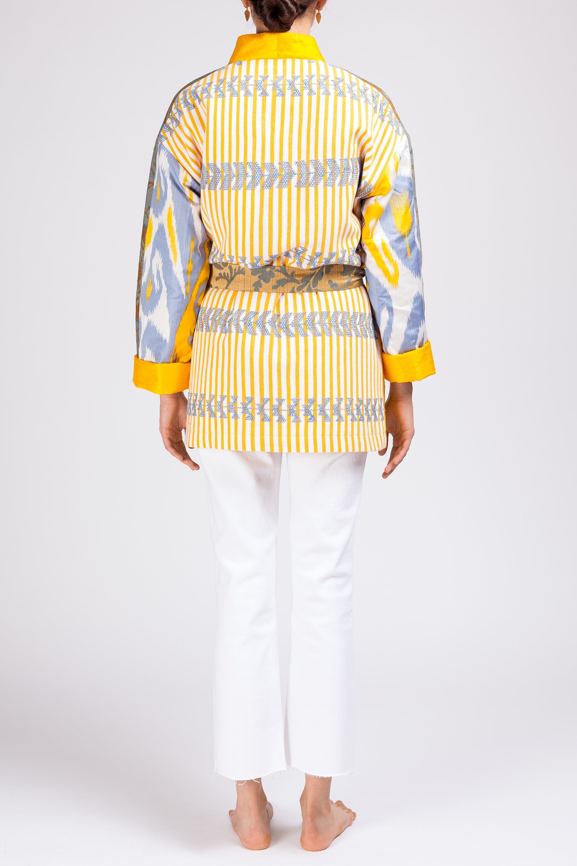 maison-mitla-handwoven-women-Jacket-kimono-silk-cotton-yellow-2