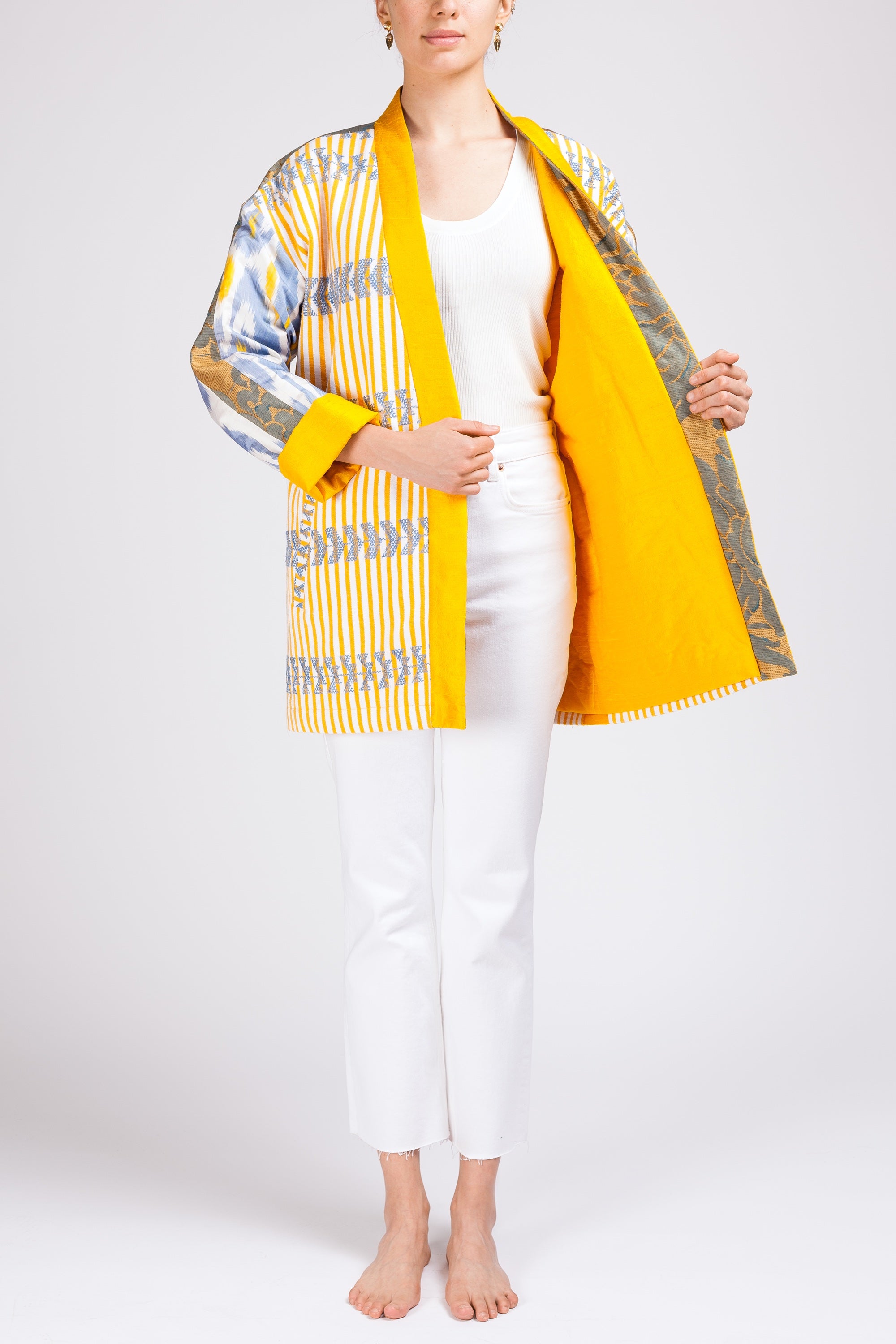 maison-mitla-handwoven-women-Jacket-kimono-silk-cotton-yellow-4