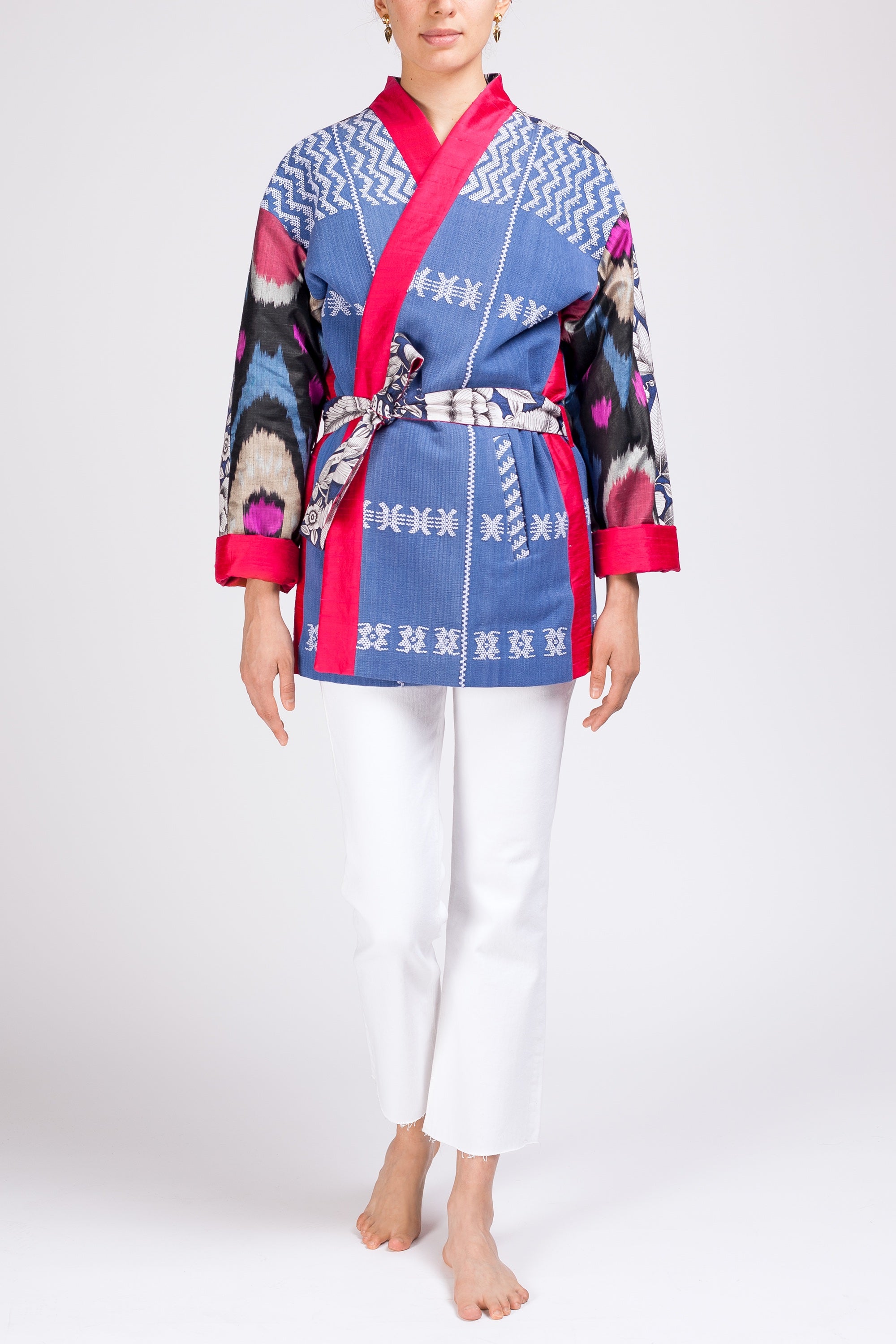 maison-mitla-handwoven-women-Jacket-kimono-silk-cotton-denim-blue-1