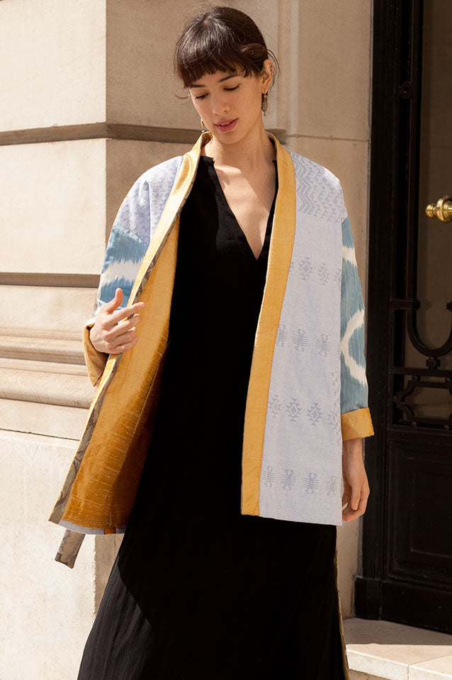 maison-mitla-handwoven-women-Jacket-kimono-silk-cotton-versailles-blue-8